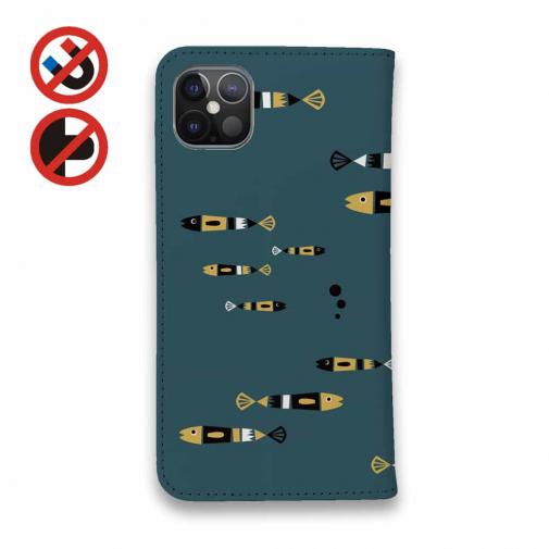 【手帳型ベルトなし】【Stick Case】【釣りざんまい】レトロフィッシュ_北欧風