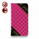 【Genuine】【手帳型ベルトなし】【Stick Case】マトラッセ柄　タ?イアコ?ナル　チェック　ピンク