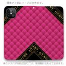 【Genuine】【手帳型ベルトなし】【Stick Case】マトラッセ柄　タ?イアコ?ナル　チェック　ピンク