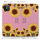 【ROMI HIME】【手帳型ベルトなし】【Stick Case】ひまわり　ピンク