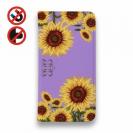 【ROMI HIME】【手帳型ベルトなし】【Stick Case】ひまわり　パープル