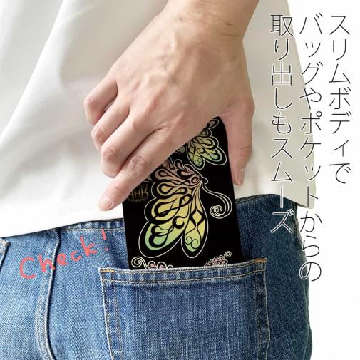 【ROMI HIME】【手帳型ベルトなし】【Stick Case】蝶　トライハ?ル　レインホ?ー　フ?ラック