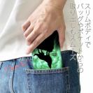 【ROMI HIME】【手帳型ベルトなし】【Stick Case】狼エメラルドグリーン 月