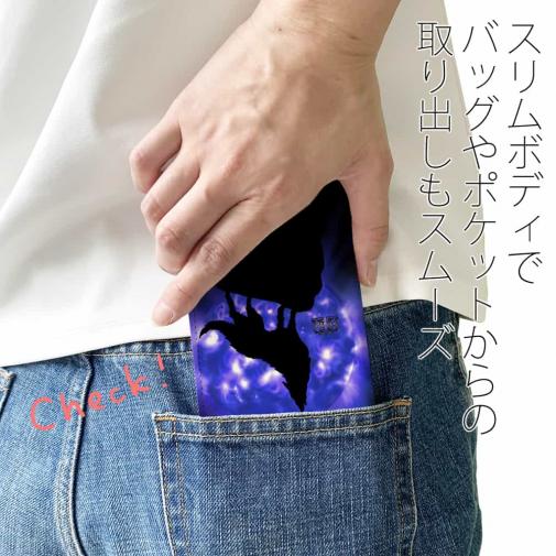 【ROMI HIME】【手帳型ベルトなし】【Stick Case】狼ブルー 月