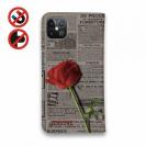 【Genuine】【手帳型ベルトなし】【Stick Case】薔薇 　英字　新聞