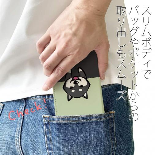 【手帳型ベルトなし】【Stick Case】柴犬のかまってアピール_黒柴(wakat)