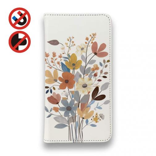 【手帳型ベルトなし】【Stick Case】北欧パステルカラーの花