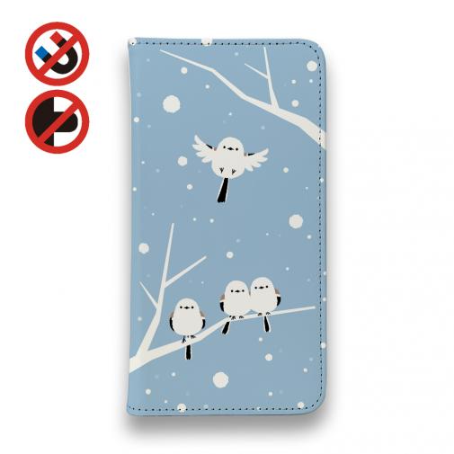 【手帳型ベルトなし】【Stick Case】シマエナガの集い(wakat)