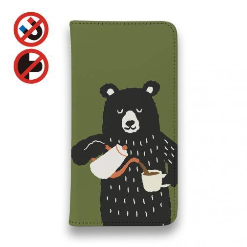【手帳型ベルトなし】【Stick Case】クマさんカフェ気分(wakat)