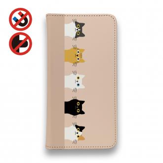 【手帳型ベルトなし】【Stick Case】ひょっこり猫たち(wakat)