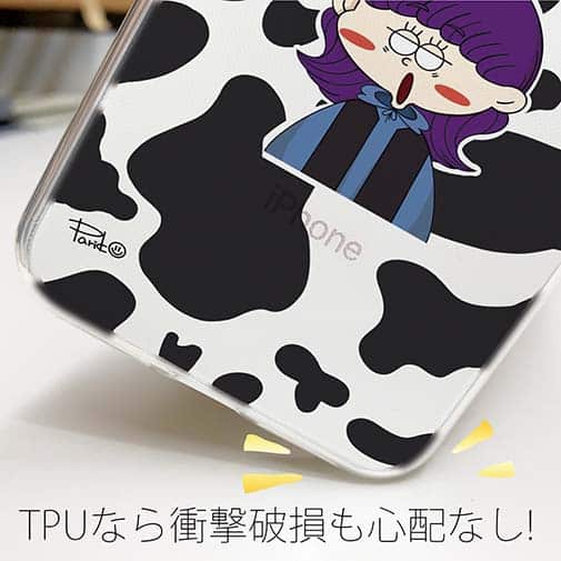 【Pariko】【TPUケース】牛柄と女の子 アメコミ