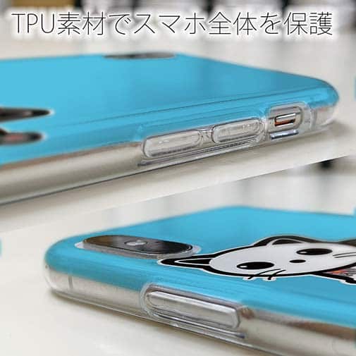 【TPU】【彫姫】TATTOO HURTS 猫（ブルー）　和彫りデザイン