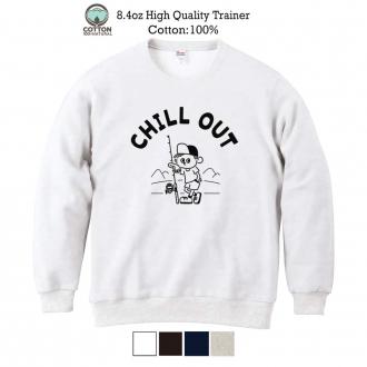 【トレーナー】【釣りざんまい】のんびり釣りしよう 8.4oz Cotton:100%