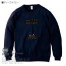 【トレーナー】何か気になる黒猫(wakat) 8.4oz Cotton:100%