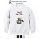 【トレーナー】【釣りざんまい】サケを釣るクマさん  8.4oz Cotton:100%