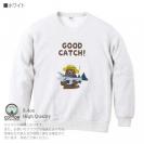 【トレーナー】【釣りざんまい】サケを釣るクマさん  8.4oz Cotton:100%