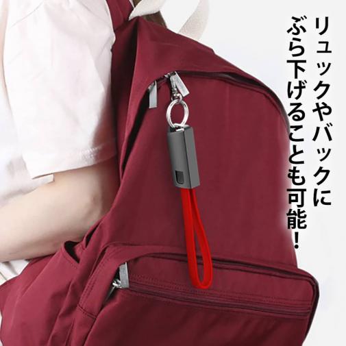 ストラップ型ケーブル Type-C to USB レッド