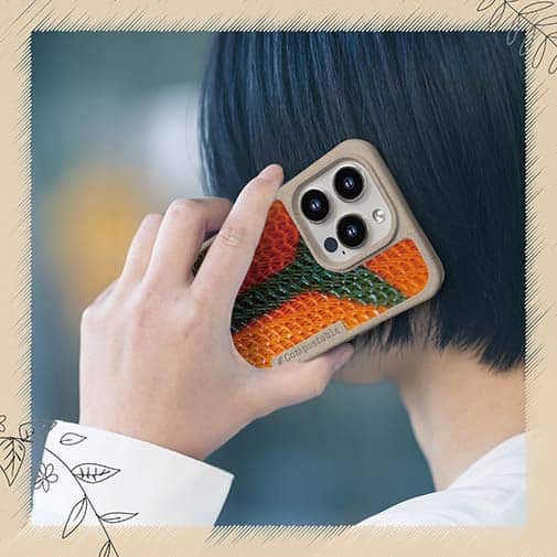 【Compos-Case】エギ柄　タイガーオレンジ