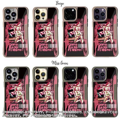 【Compos-Case】Gone Bass Fishing ローライダーポスター風　ライトレッド