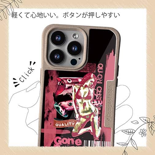 【Compos-Case】Gone Bass Fishing ローライダーポスター風　ライトレッド
