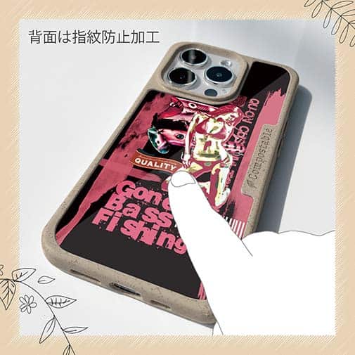 【Compos-Case】Gone Bass Fishing ローライダーポスター風　ライトレッド