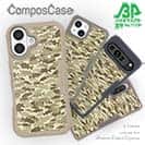 【Compos-Case】ブラックバス　迷彩柄　ベージュカラー