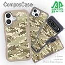 【Compos-Case】ブラックバス　迷彩大柄　ベージュカラー