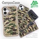 【Compos-Case】ブラックバス　迷彩大柄　ブラウンカラー