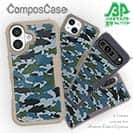 【Compos-Case】ブラックバス　迷彩大柄　ブルー