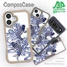 【Compos-Case】タトゥー風昇り鯉　ブルー&ホワイト