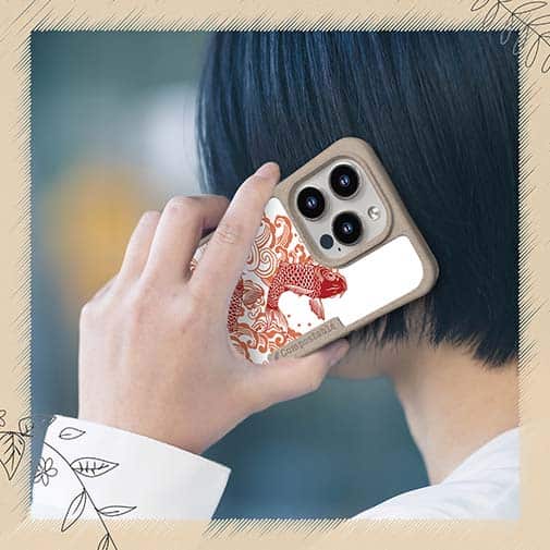 【Compos-Case】タトゥー風昇り鯉　レッド&ホワイト