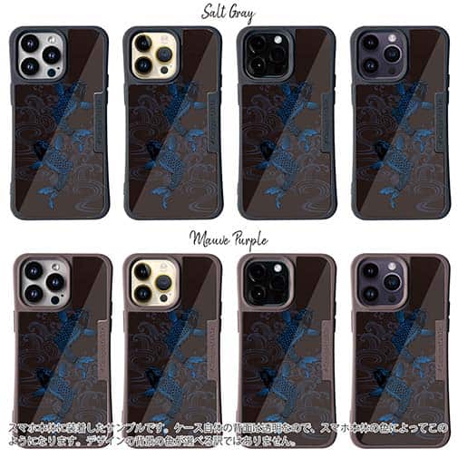 【Compos-Case】タトゥー風昇り鯉　ブルー&ブラック