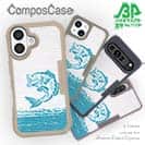 【Compos-Case】ブラックバスのイラスト　木目調