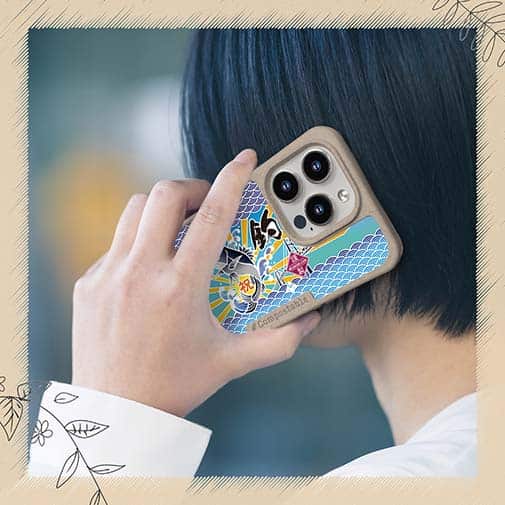 【Compos-Case】赤ワイン　大漁旗スマホケース　シーバス（スズキ）