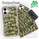 【Compos-Case】サメ(SHARK)　迷彩柄　ブラウンカラー