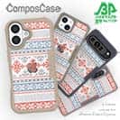 【Compos-Case】ノルディック柄 ブルー&レッド