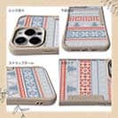 【Compos-Case】ノルディック柄 ブルー&レッド2