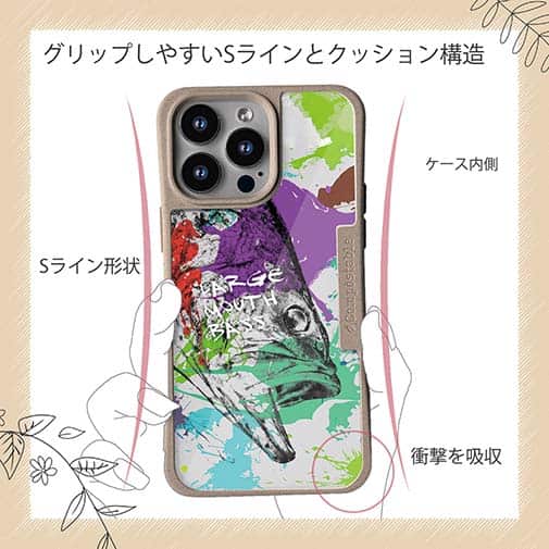 【Compos-Case】ブラックバス ペンキペイント