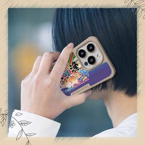 【Compos-Case】さかな芸人ハットリ×赤ワイン　大漁旗スマホケース　マアジ