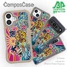 【Compos-Case】赤ワイン　大漁旗スマホケース　アオリイカ