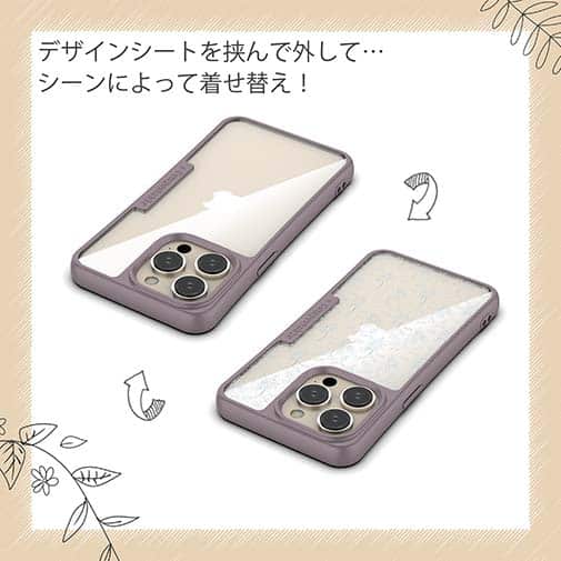 【Compos-Case】花のシームレスパターン ブルー