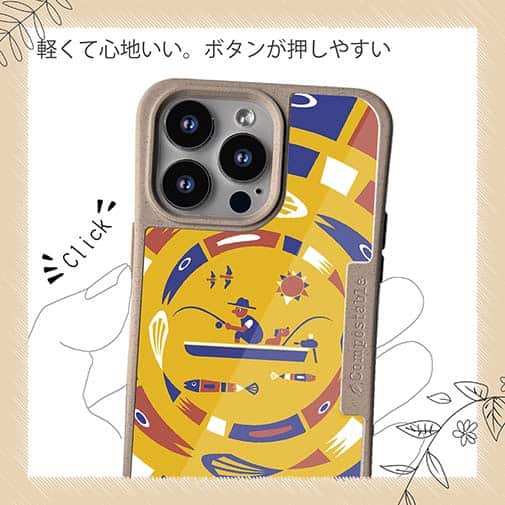 【Compos-Case】【釣りざんまい】サークルフィッシング_オレンジ