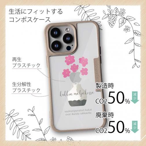 【Compos-Case】北欧デザイン ピンクの花