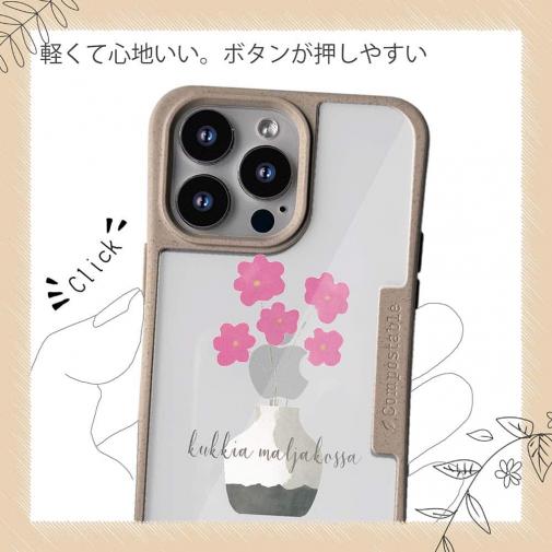 【Compos-Case】北欧デザイン ピンクの花