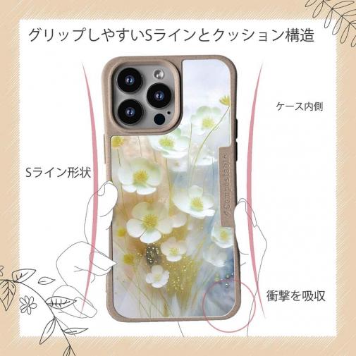 【Compos-Case】オイルペイント 黄色と青の花畑