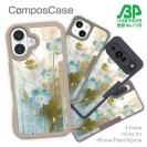 【Compos-Case】オイルペイント 青い花