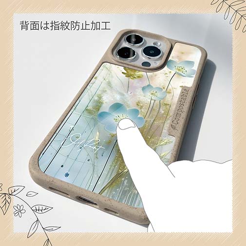 【Compos-Case】オイルペイント 青い花