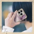 【Compos-Case】くすみカラーマーブル調 パープル＆ゴールド