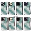 【Compos-Case】くすみカラーマーブル調 グリーン＆ゴールド