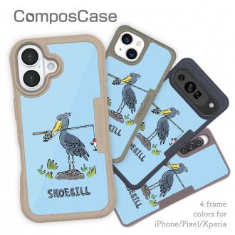 【Compos-Case】【釣りざんまい】釣りに目覚めたハシビロコウ_ライトブルー